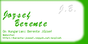 jozsef berente business card