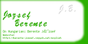 jozsef berente business card